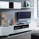MUEBLE TV 200X46X41 CM BLANCO BRILLO/NEGRO BRILLO