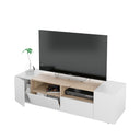 MUEBLE TV 138x36x42CM BLANCO ARTIK/ROBLE CANADIAN 