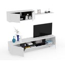 MUEBLE SALON VARYS 200X46X41 CM BLANCO BRILLO/GRIS