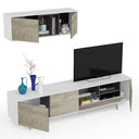 MOBILE SOGGIORNO CIARA 47X200X40 CM BIANCO ARTIK / ROVERE ALASKA