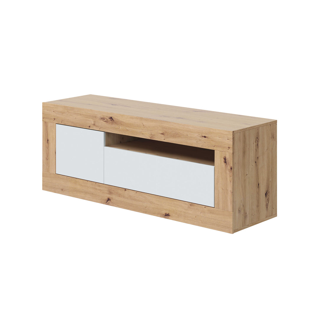 Mueble tv 2 puertas 53x139x42 cm roble blanco artik