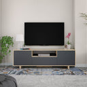Mueble tv 3 puertas zaira 46x150x41 cm gris y roble