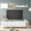 Mueble tv tempus 200x47x40 cm blanco artik/natur