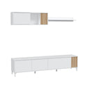 Mueble tv tempus 200x47x40 cm blanco artik/natur