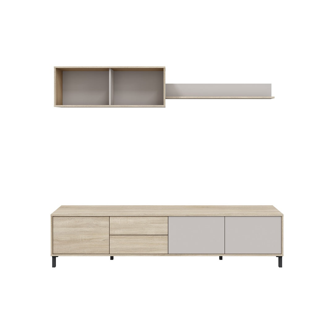 Mueble tv 200x47x40 cm roble canadian/cachemir