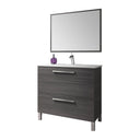 MUEBLE BAÑO PUERTA ABAT + CAJON CON LAVABO + ESPEJO GRIS