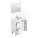MUEBLE BAÑO 2 PUERTAS + CAJONES CON LAVABO + ESPEJO BLANCO