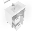 MUEBLE BAÑO 2 PUERTAS + CAJONES CON LAVABO + ESPEJO BLANCO