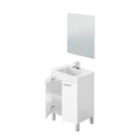 MOBILE BAGNO CON 2 ANTE, LAVABO E SPECCHIO LC1-60 BIANCO