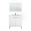 MOBILE BAGNO CON 2 ANTE, LAVABO E SPECCHIO LC1-80 BIANCO