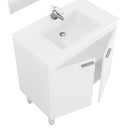 MOBILE BAGNO CON 2 ANTE, LAVABO E SPECCHIO LC1-80 BIANCO
