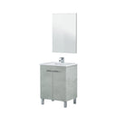 MOBILE BAGNO CON 2 ANTE, LAVABO E SPECCHIO LC1-60 CEMENTO