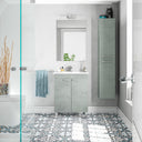 MOBILE BAGNO CON 2 ANTE, LAVABO E SPECCHIO LC1-60 CEMENTO