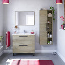 MUEBLE BAÑO CON ESPEJO ATHENA 80X80X45 CM ROBLE ALASK
