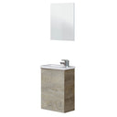 MUEBLE BAÑO CON ESPEJO Y LAVABO COMPACT 58X40X22 CM ROBLE ALASKA