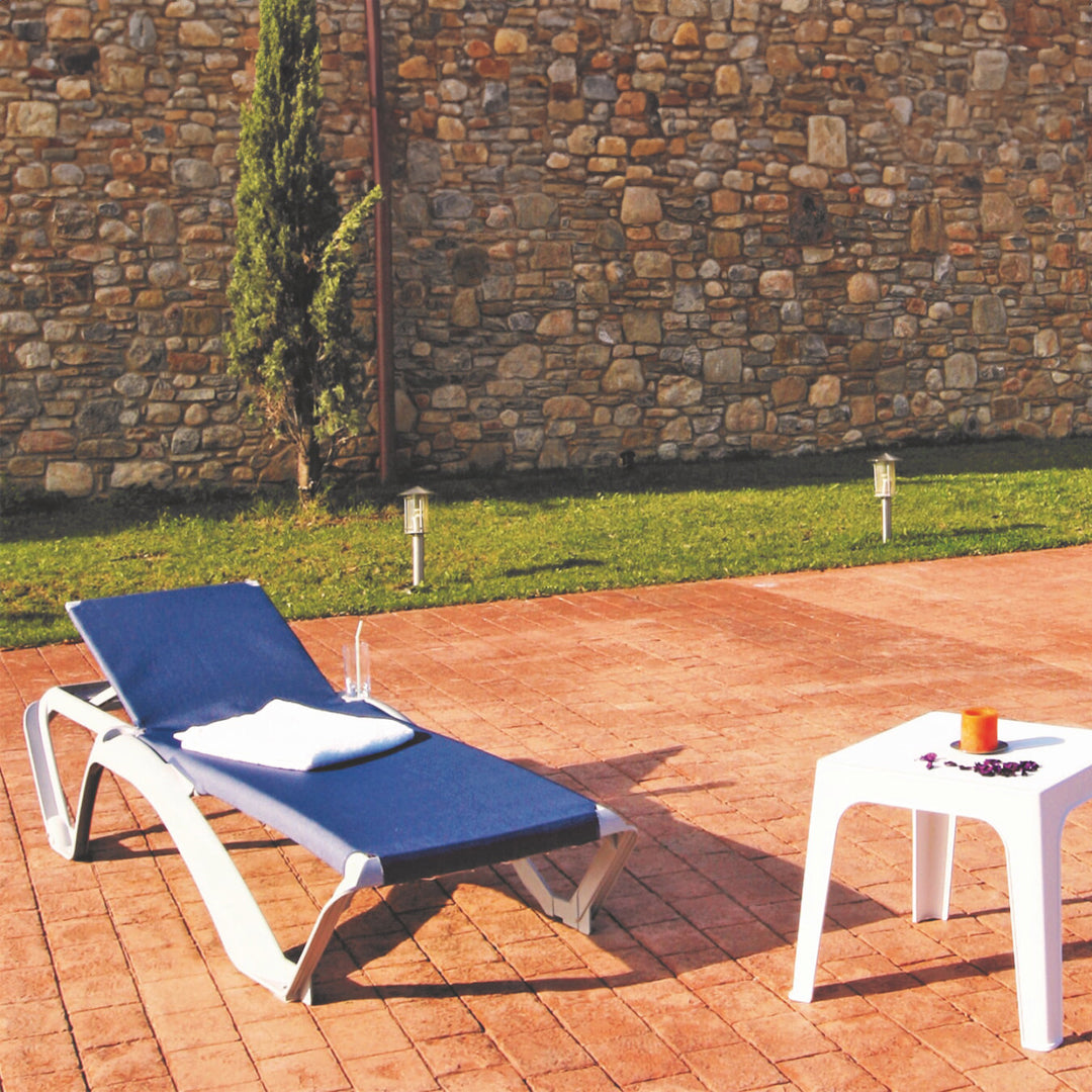 Conjunto andorra 2 tumbonas y mesa blanco y arena