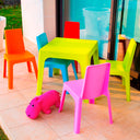 JULIETA CHILDREN'S SET: TABLE AND TWO CHAIRS, BLUE