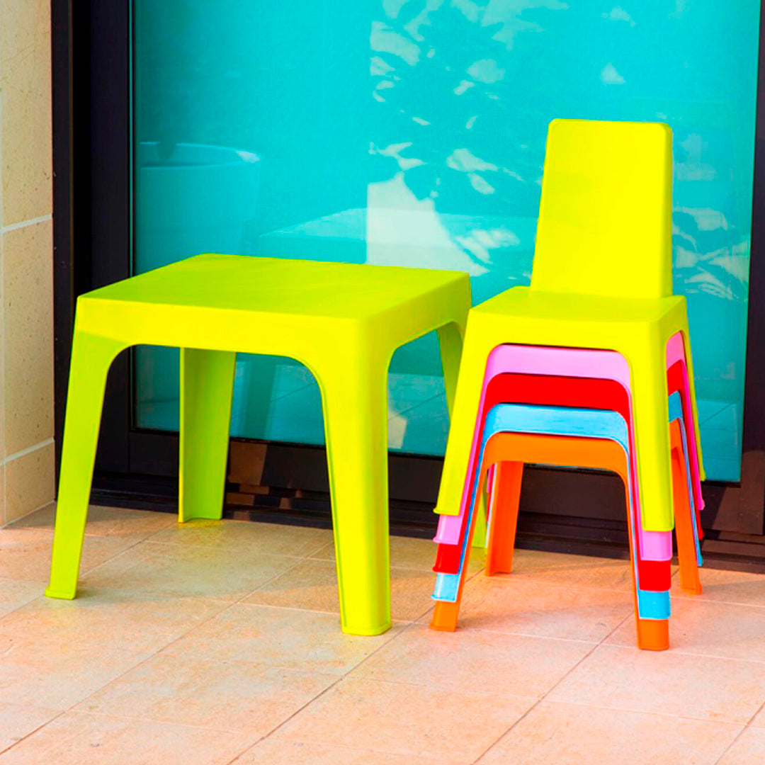 JULIETA CHILDREN'S SET: TABLE AND TWO CHAIRS, BLUE