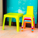 JULIETA CHILDREN'S SET: TABLE AND TWO CHAIRS, BLUE