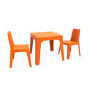 JULIETA CHILDREN'S SET: TABLE AND TWO ORANGE CHAIRS