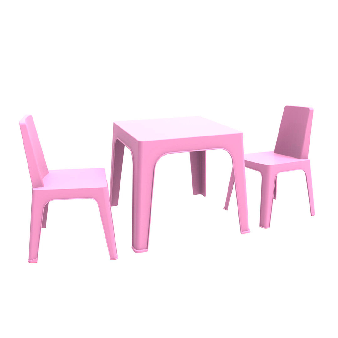 Conjunto Infantil Julieta con mesa y 2 sillas fucsia para niños.