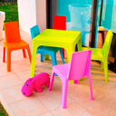 JULIETA CHILDREN'S SET: TABLE AND TWO CHAIRS, LIME GREEN
