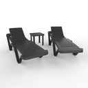 Conjunto Master con 2 tumbonas y mesa en color gris antracita, diseño moderno y elegante para exteriores