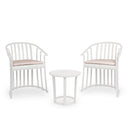 Conjunto de jardín Raff con 2 sillones y mesa en color blanco, diseño moderno y elegante para exteriores