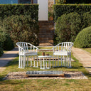 Conjunto de jardín Raff con 2 sillones y mesa en color blanco, diseño moderno y elegante para exteriores