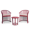 Conjunto de jardín Raff con 2 sillones y mesa en color burdeos, diseño moderno y elegante para exteriores