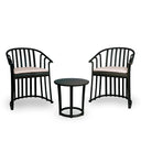 CONJUNTO RAFF 2 SILLONES Y MESA NEGRO