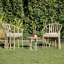 RAFF SET: 2 ARMCHAIRS AND TABLE, BLACK