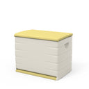 Baúl resina 1 estante beige mostaza 80x61x53 cm