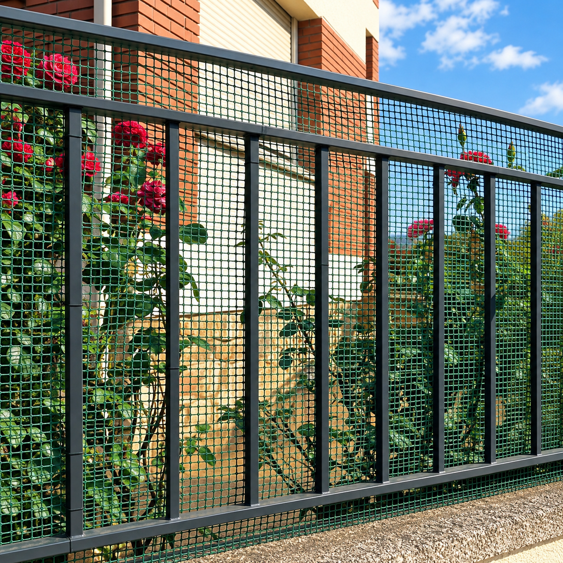 Malla plastica cuadrada extra 10 mm 1x25 m verde nortene