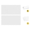 Pack instalación horizontal 2 Celosías PVC 18 mm Blanco con perfiles y unión