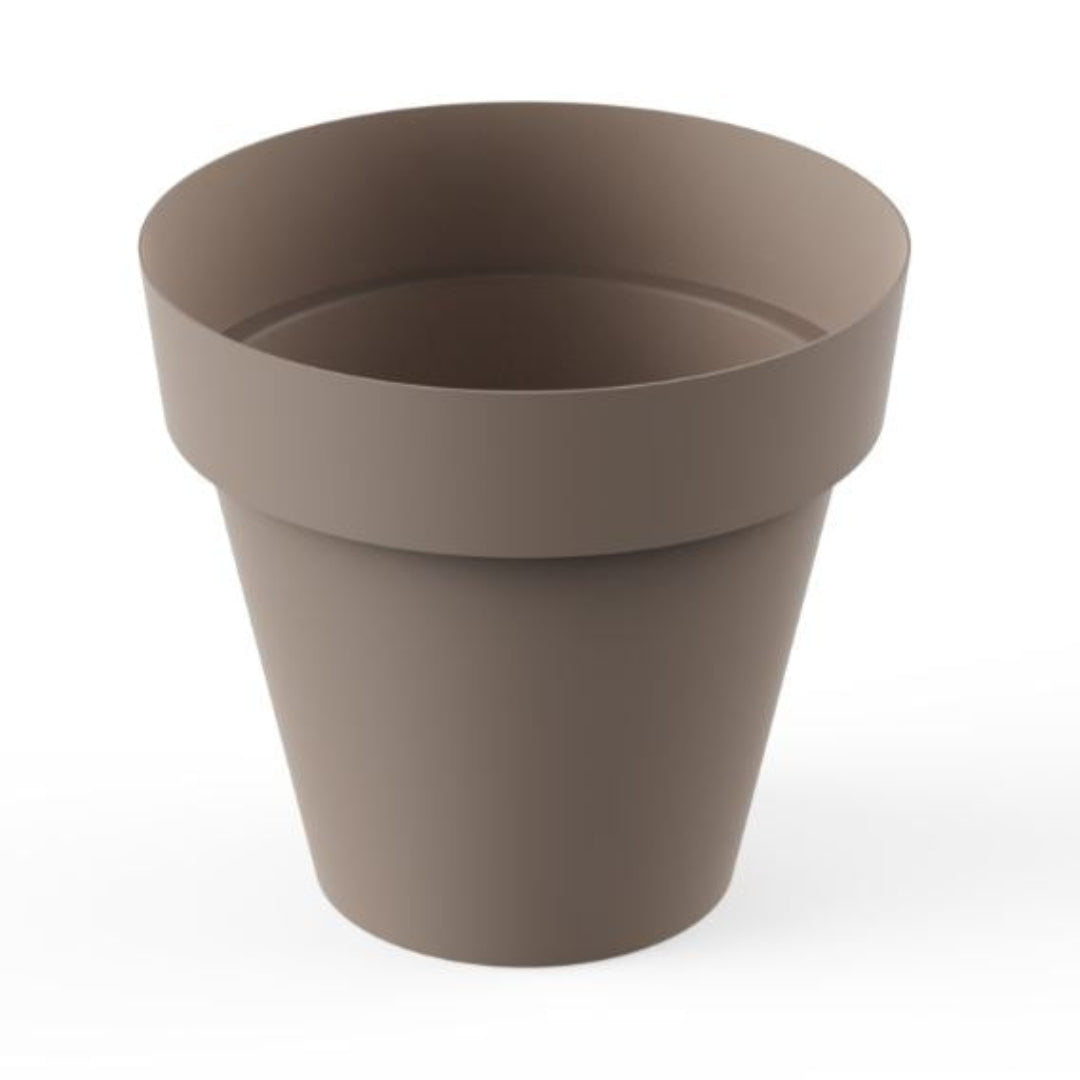Maceta redonda TES taupé ø26 cm