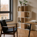 Estanteria 145x80x28 cm blanco artik y roble canadian