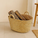 LEÑERO ESPARTO ASAS FORRO SICILIA 55X40X22 CM D&L