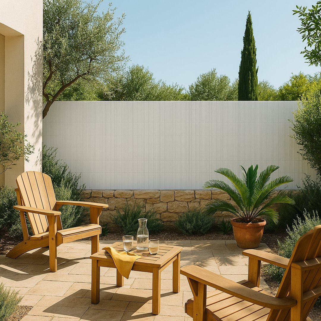 Cañizo pvc simple cara plasticane blanco nortene