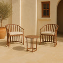 CONJUNTO RAFF 2 SILLONES Y MESA CHOCOLATE