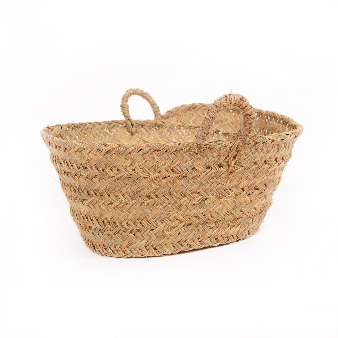Étagère en bois d'esparto avec poignées, style Cannes, 65 x 50 x 30 cm, D&L