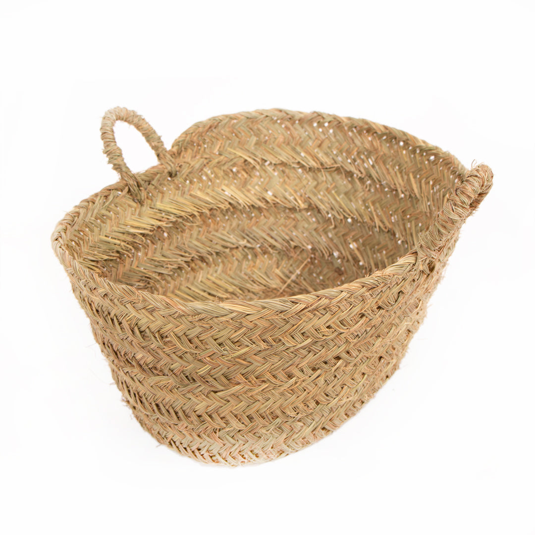 Scaffale in legno di sparto con manici, stile Cannes, 65x50x30 cm, D&L