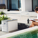 Baúl resina 1 estante beige 60x61x53 cm