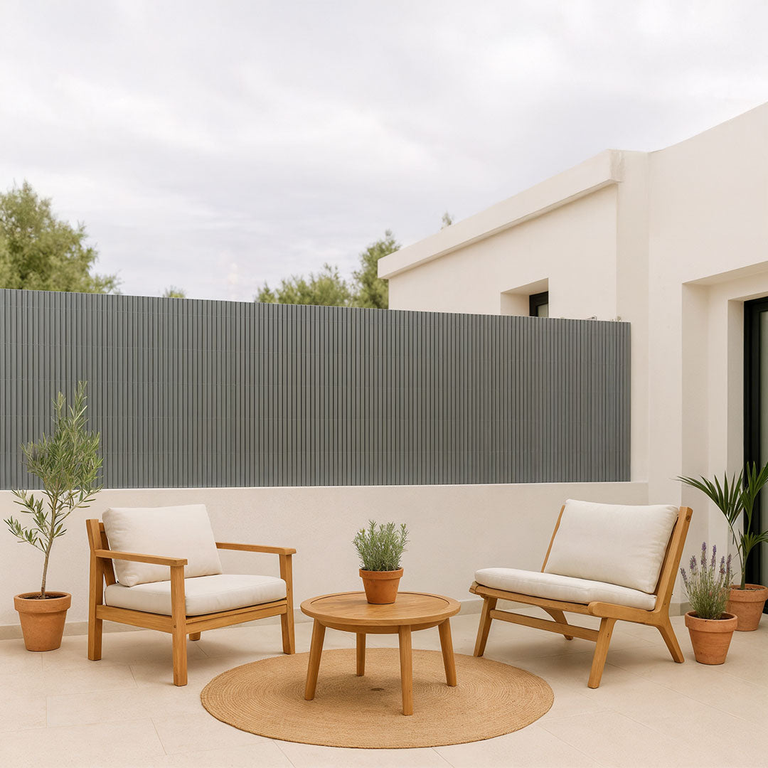 Cañizo pvc simple cara plasticane forja claro nortene