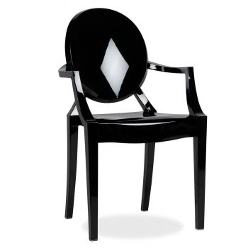 SILLA LOUIS ARMS CLEAR EDITION NEGRO