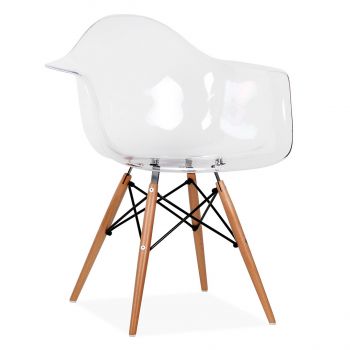 SILLA WOODEN ARMS CLEAR EDITION TRANSPARENTE 